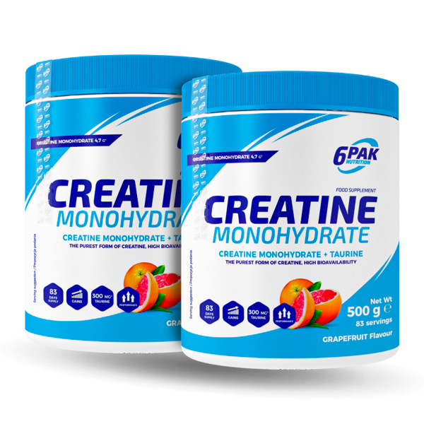 6Pak Creatine Monohydrate 500g + 500g (2-ga szt. 20% Taniej)